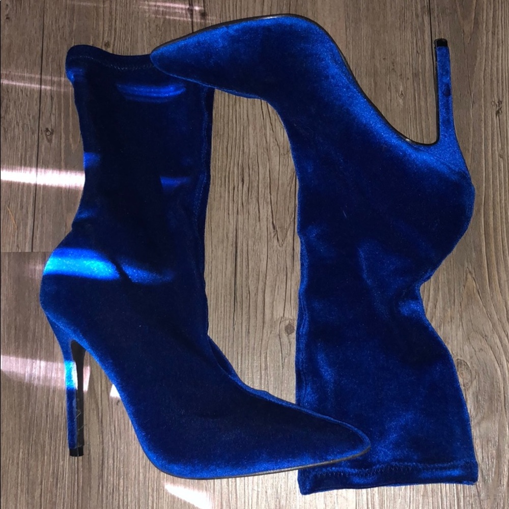 Blue Suede Booties